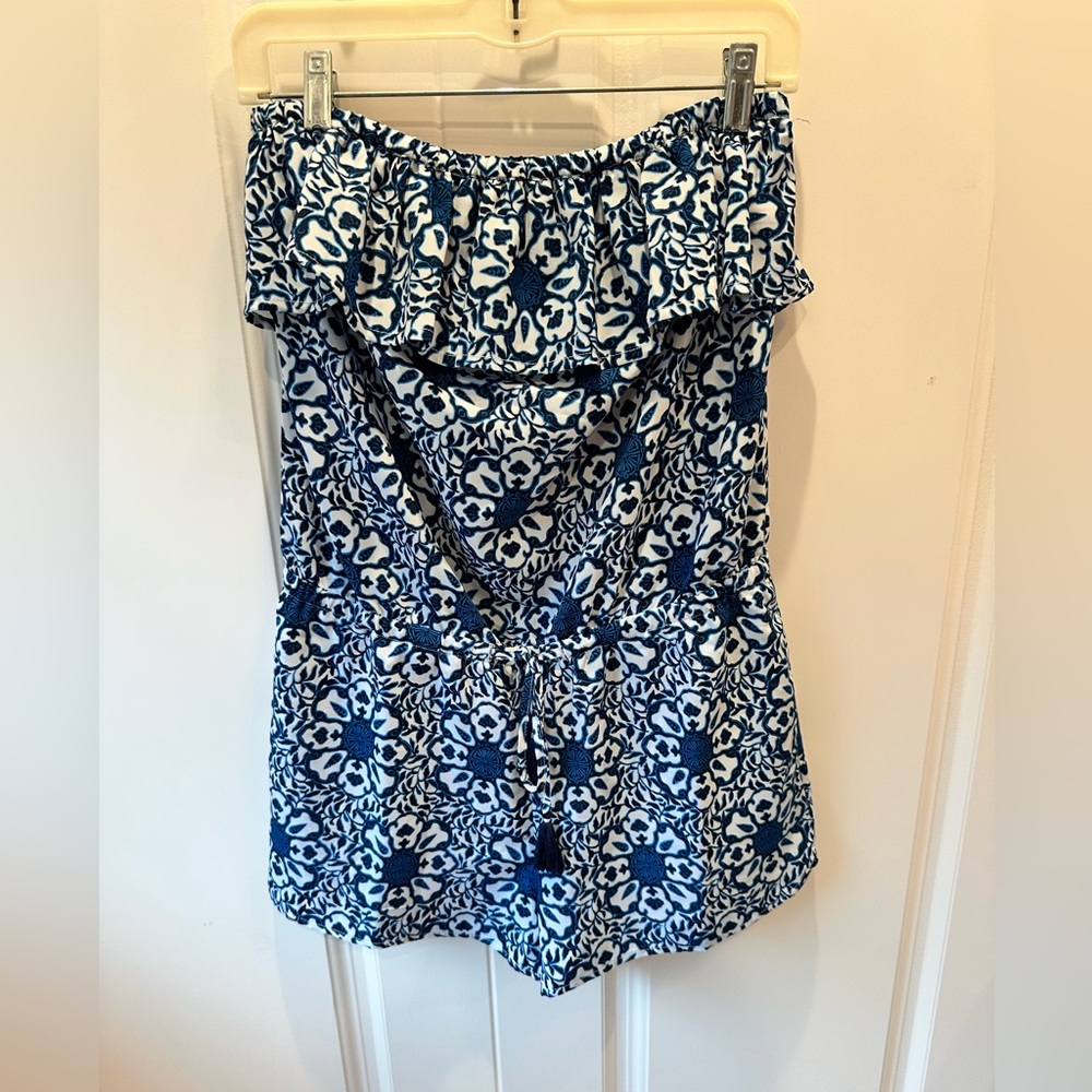 Vineyard Vines Tile Medallion Ruffle Romper Coverup